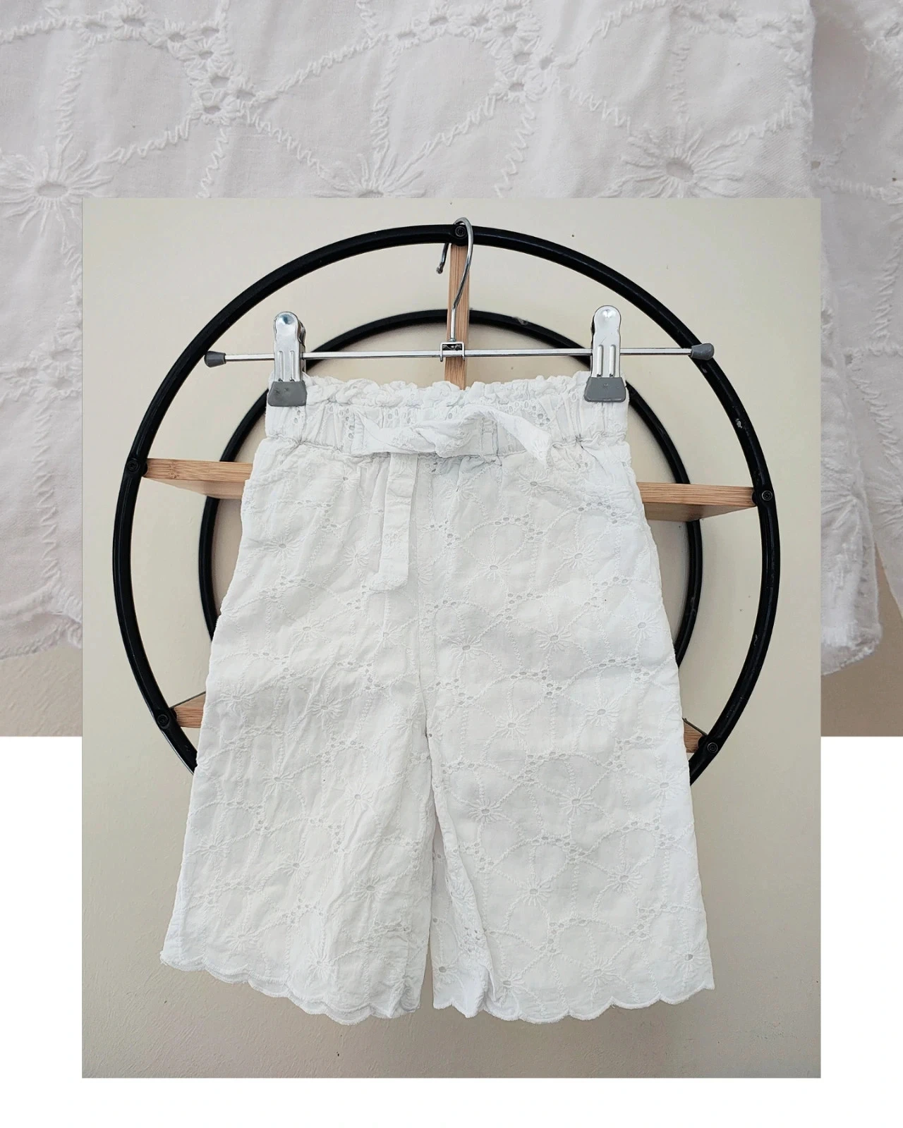 12 mois pantalon effet broderie dentelle tape a l'oeil